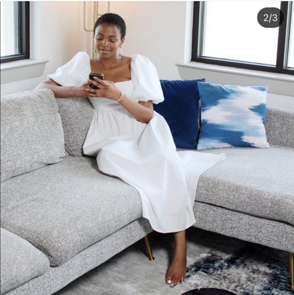 ZARA * BLOGGERS FAVORITE DRAPED POPLIN DRESS White Midi Maxi - Picture 13 of 16